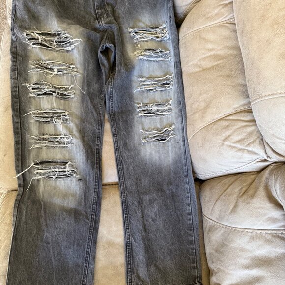 SouthPole Men’s Distressed Classic Straight Leg Jeans, Black, Size 46 - Picture 3 of 9